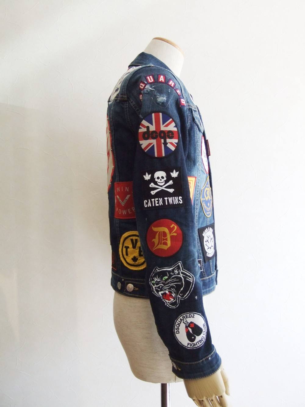 DSQUARED2 デニムジャケット Gジャン 44 M ペイント Dsquared2 - DARK GRAFFITI WASH DENIM JACKET ペイント デニム