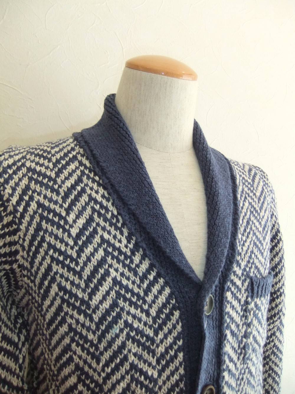 Drumohr - ミドルゲージヘリンボーンショールカラーCARDIGAN | 4.444glad