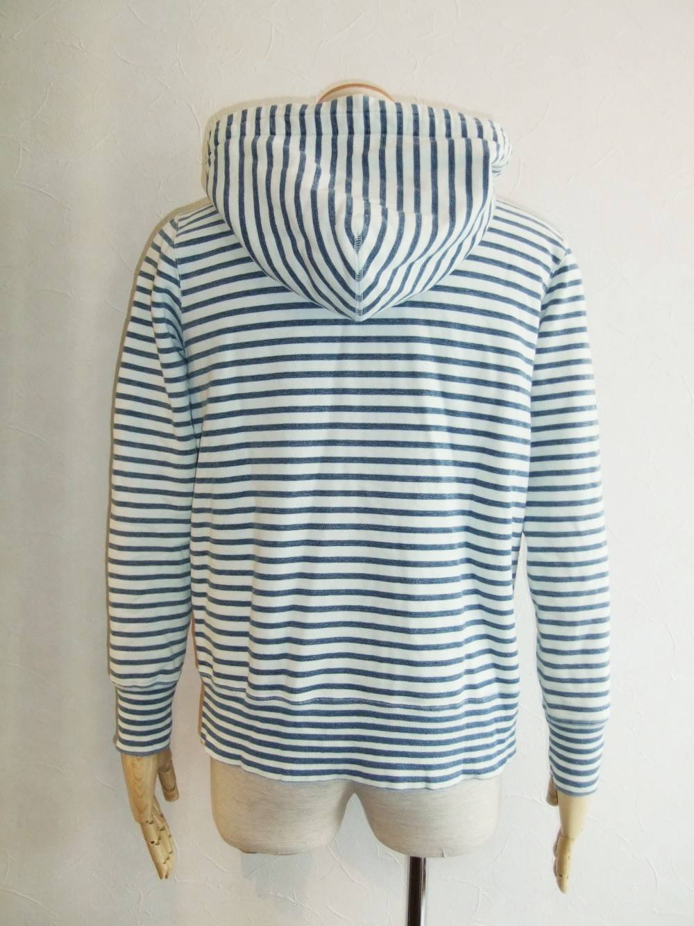 REMI RELIEF - INDIGO BORDER ZIP UP HOODIE | 4.444glad