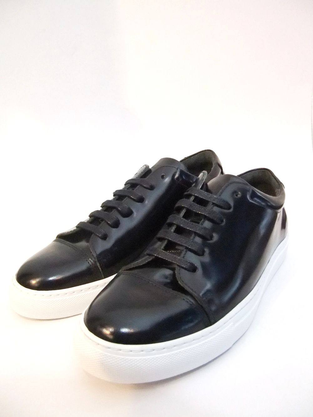 National Standard Navy Spazzolato レザースニーカー ネイビー 4 444glad