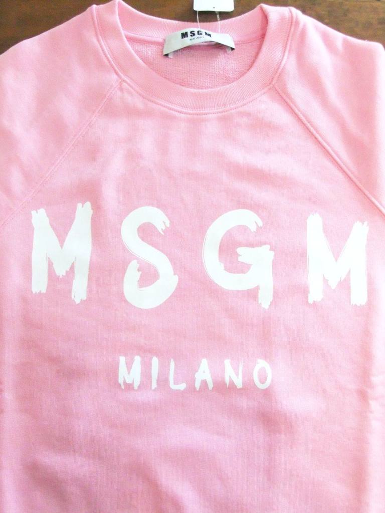 Msgm 手描き ロゴプリント スウェットトレーナー ピンク Mdm 4 444glad