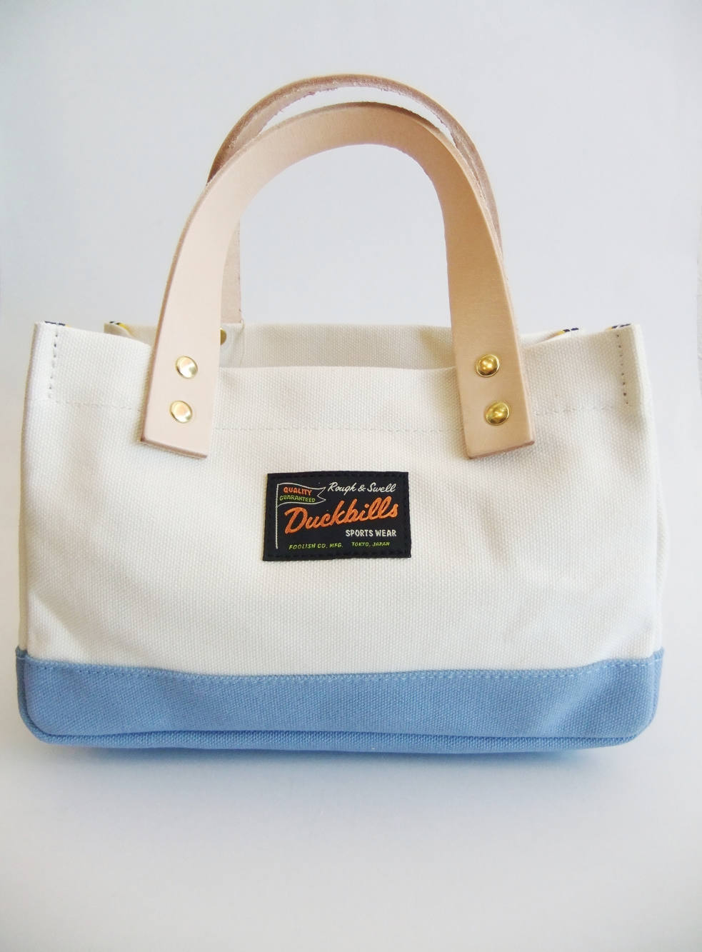 rough &swell トートバッグ rough & swell - PATCH TOTE NAVY ミニトートバッグ ( WHITE