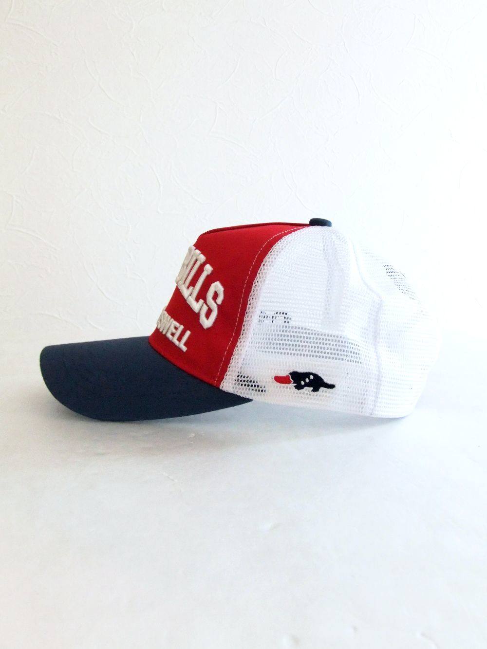rough & swell - MESH TOUR CAP ( RED × BLUE GRAY ) ロゴ入りキャップ