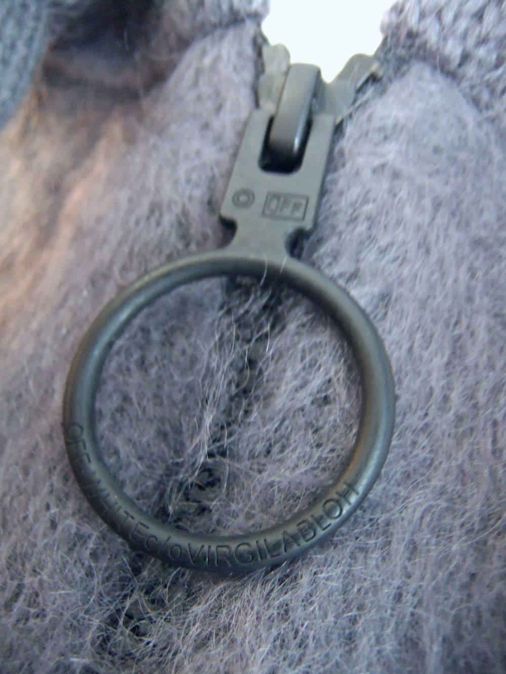 OFF-WHITE - DIAG BRUSHED MOHAIR ZIP HOODI ( GRAY ) モヘア ニット
