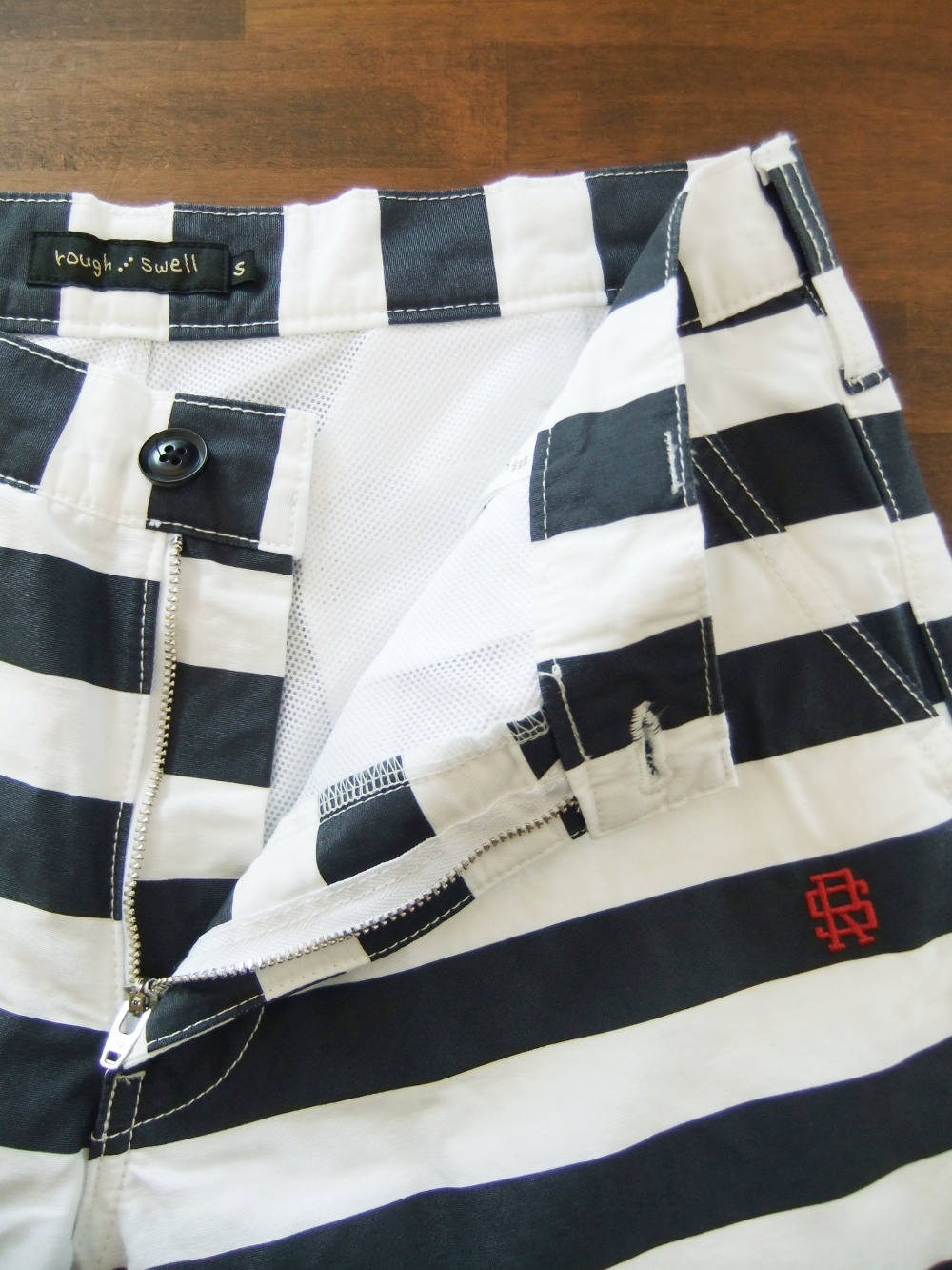 rough & swell - ZEBRA SHORTS ( 太ボーダー ) ストレッチ